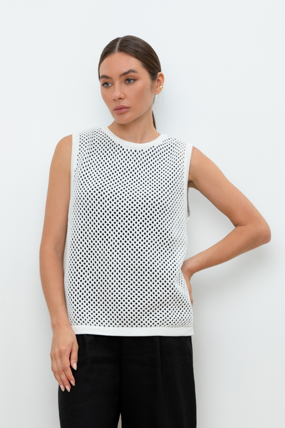 картинка Вязаная ажурная майка от магазина Одежда+