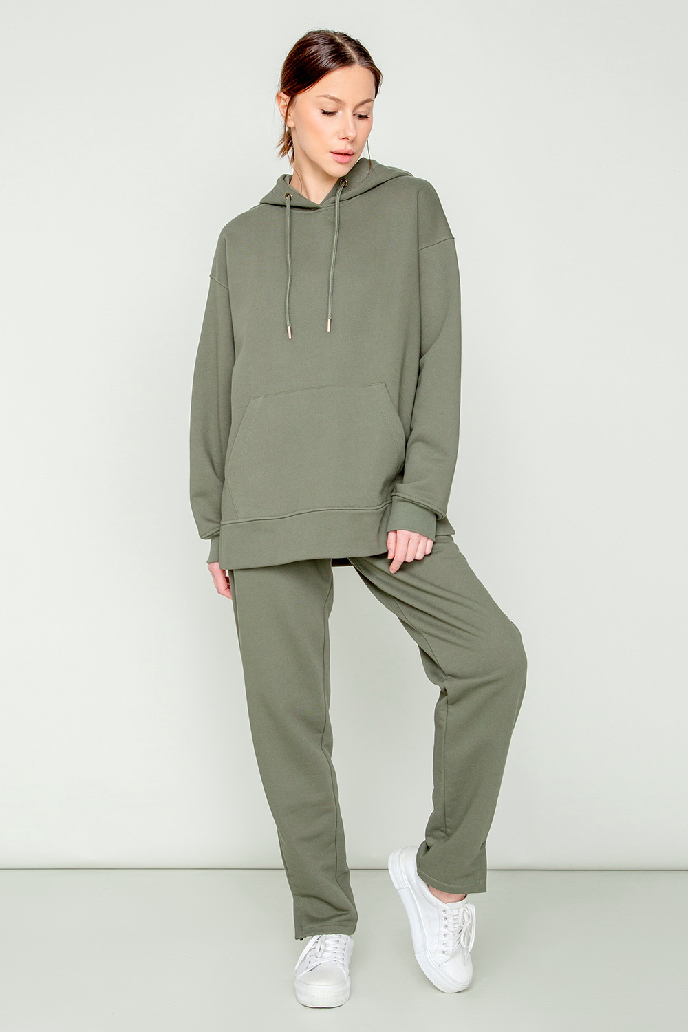 картинка Брюки прямого кроя из петельчатого футера от магазина Одежда+