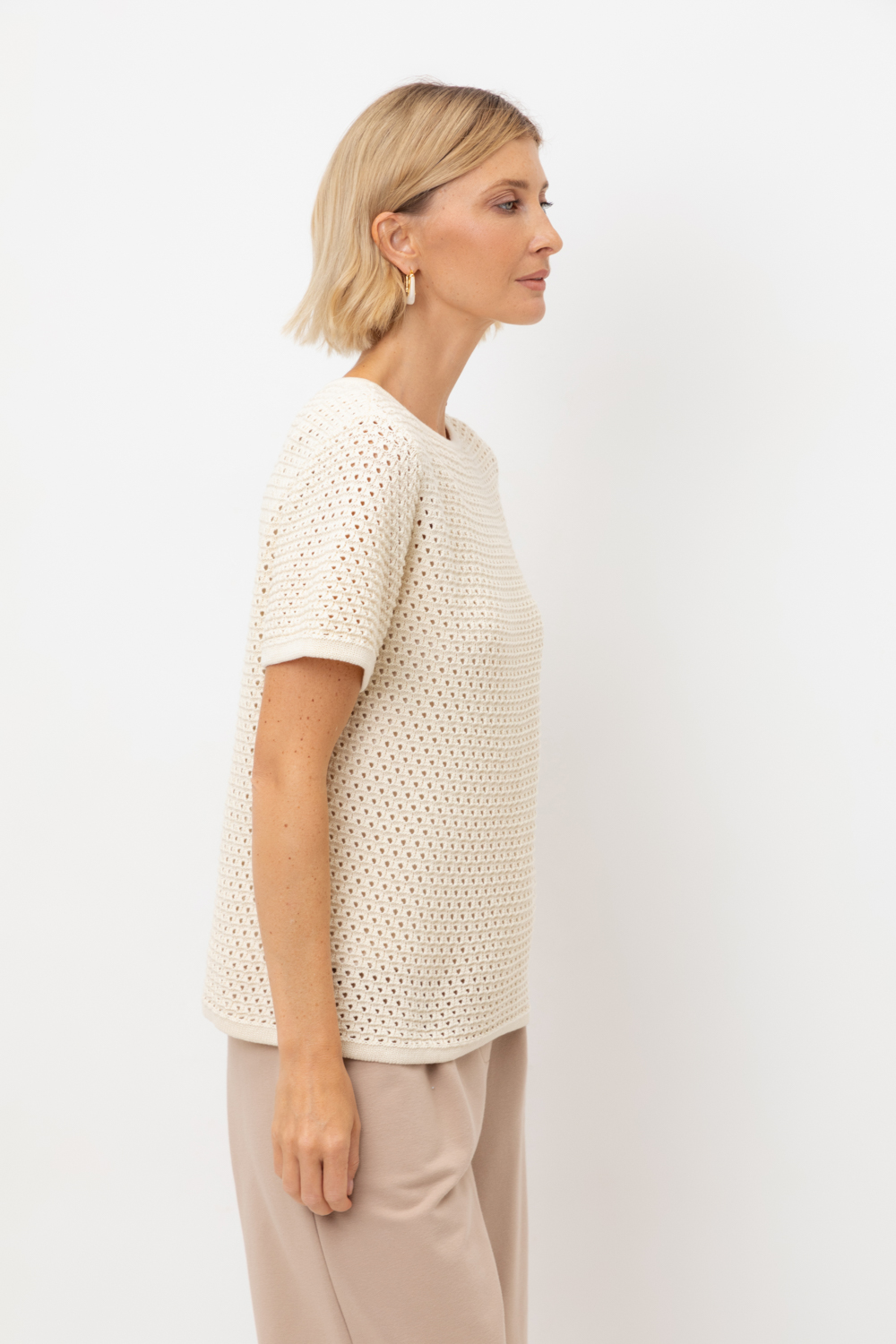 картинка Джемпер с коротким рукавом из итальянского хлопка от магазина Одежда+