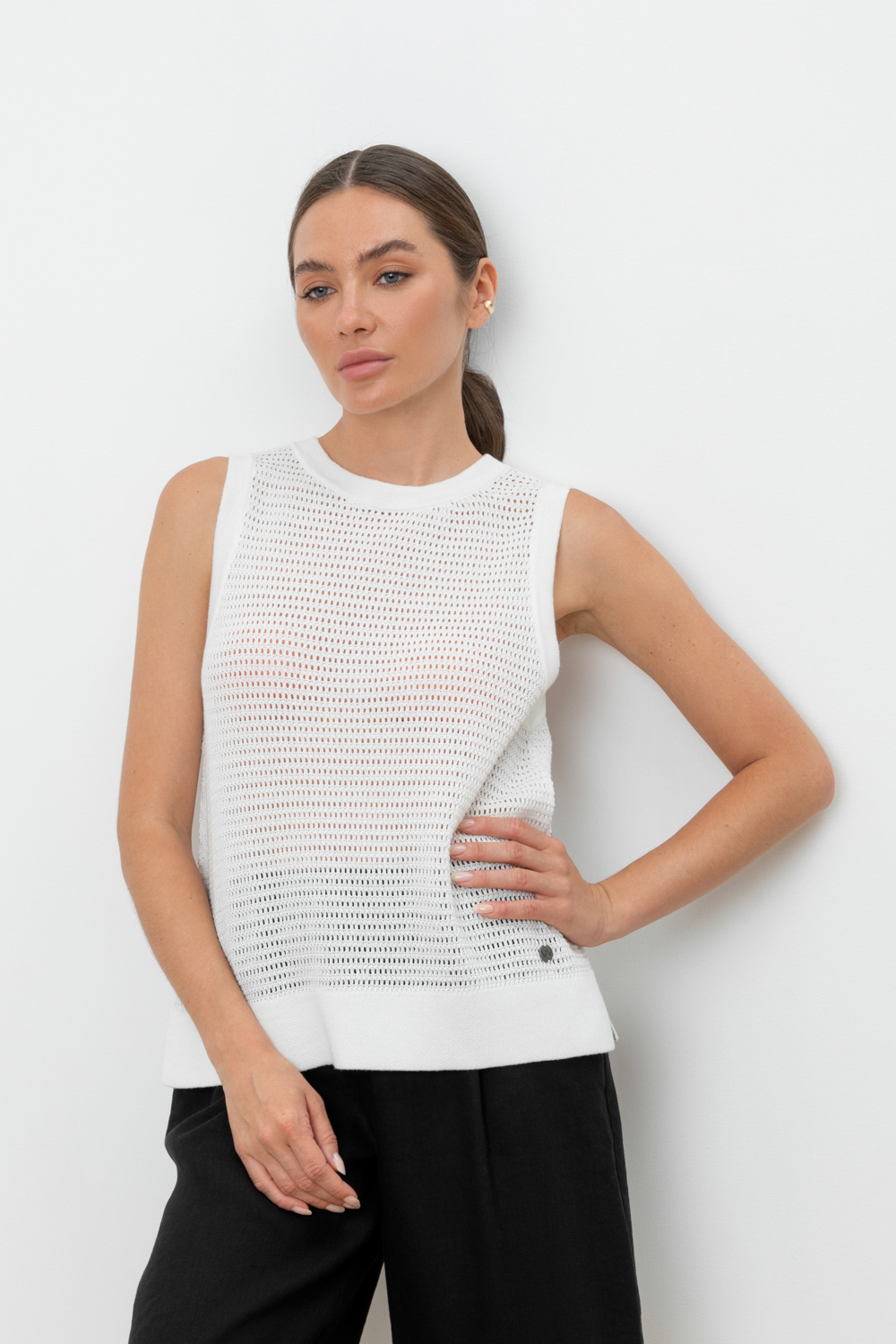 картинка Вязаная ажурная майка от магазина Одежда+