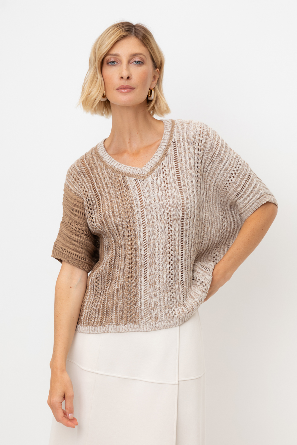 картинка Ажурный джемпер с градиентным переплетением от магазина Одежда+