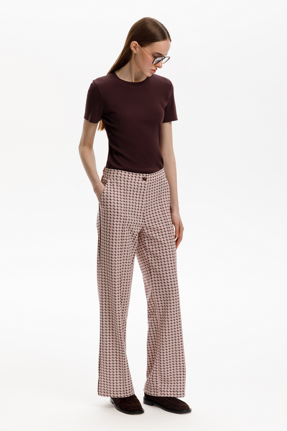 картинка Прямые брюки из премиального трикотажа от магазина Одежда+