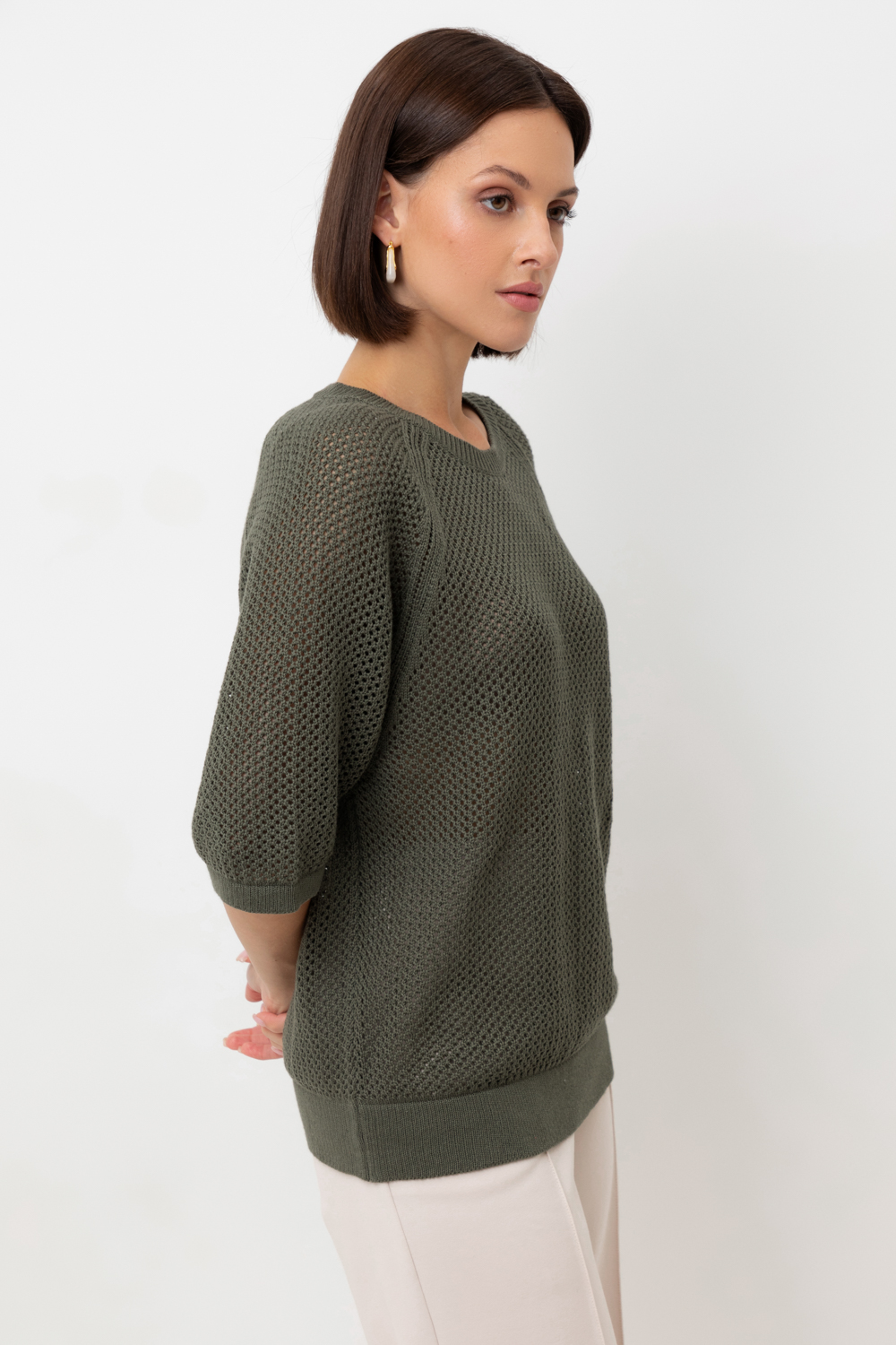 картинка Джемпер свободного кроя из итальянского хлопка от магазина Одежда+