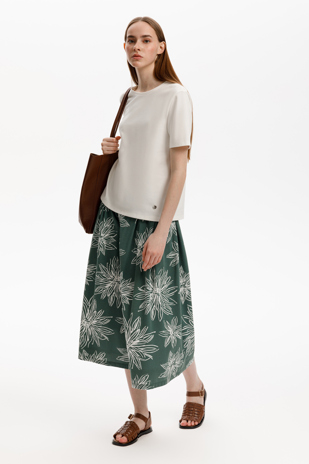 картинка Струящаяся юбка из пике от магазина Одежда+