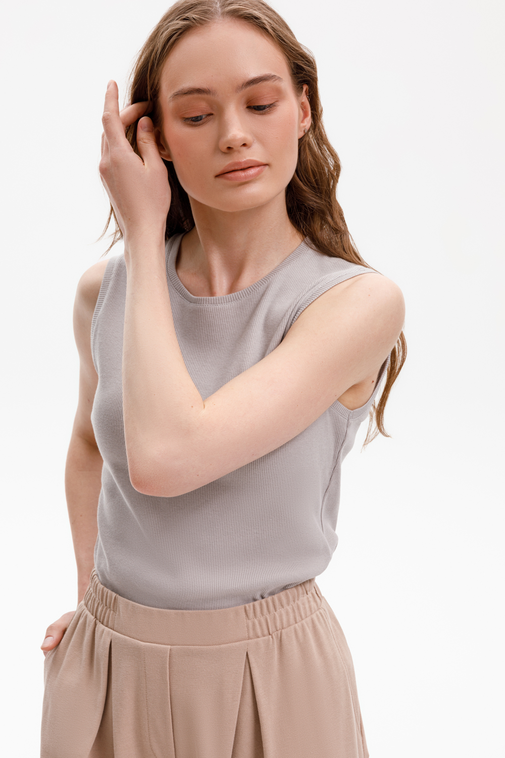 картинка Топ из эластичного трикотажа в рубчик от магазина Одежда+