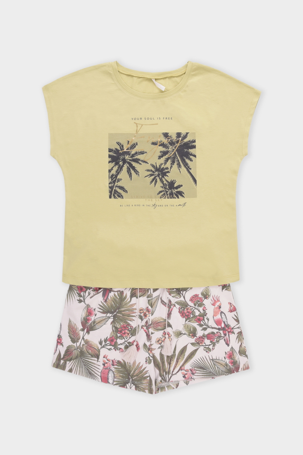 картинка Комплект футболка и шорты из 100% хлопка от магазина Одежда+