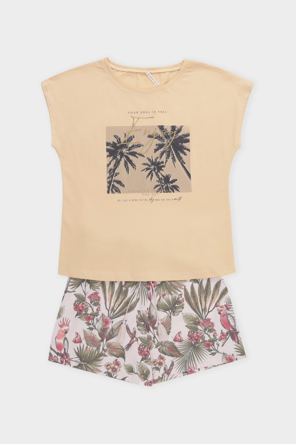 картинка Комплект футболка и шорты из 100% хлопка от магазина Одежда+