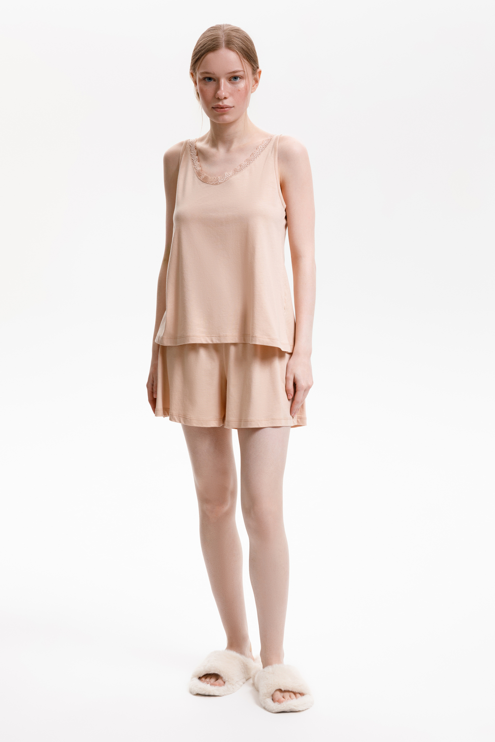 картинка Комплект топ и шорты из хлопка с модалом от магазина Одежда+