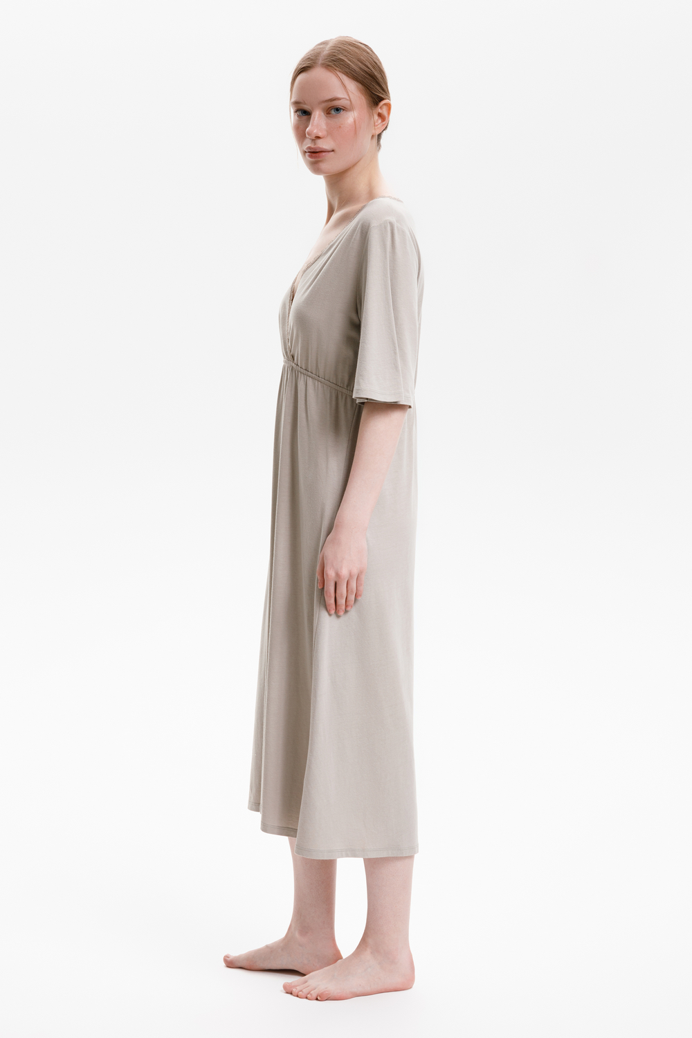 картинка Сорочка с кружевом из хлопка с модалом от магазина Одежда+