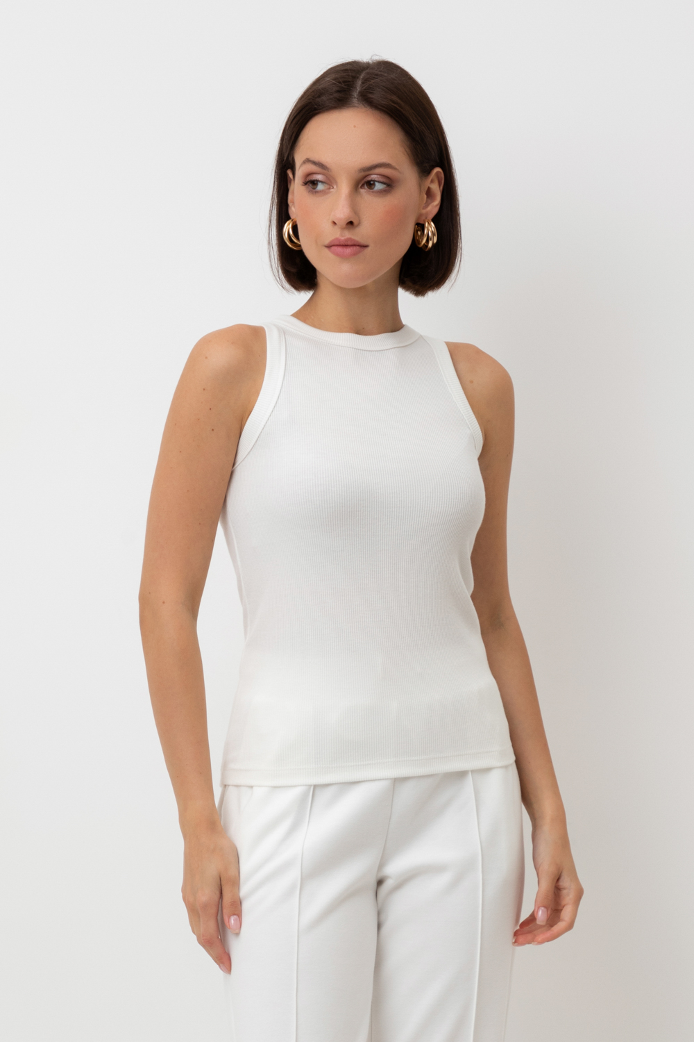 картинка Топ из эластичного трикотажа в рубчик от магазина Одежда+