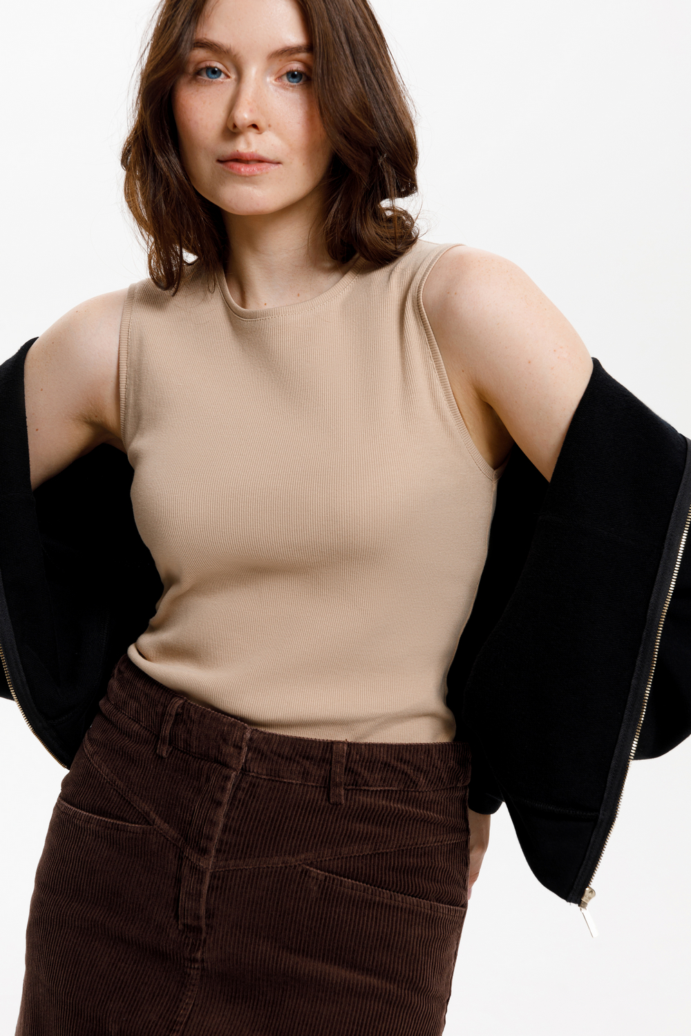 картинка Топ из эластичного трикотажа в рубчик от магазина Одежда+