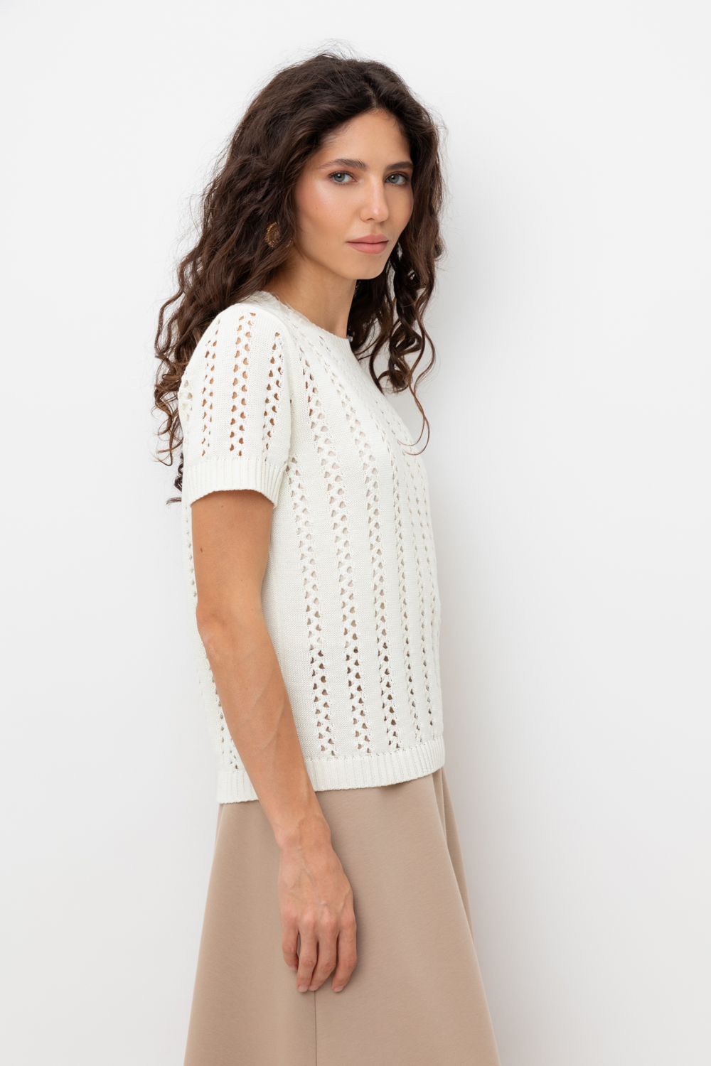 картинка Джемпер с коротким рукавом из итальянской пряжи от магазина Одежда+