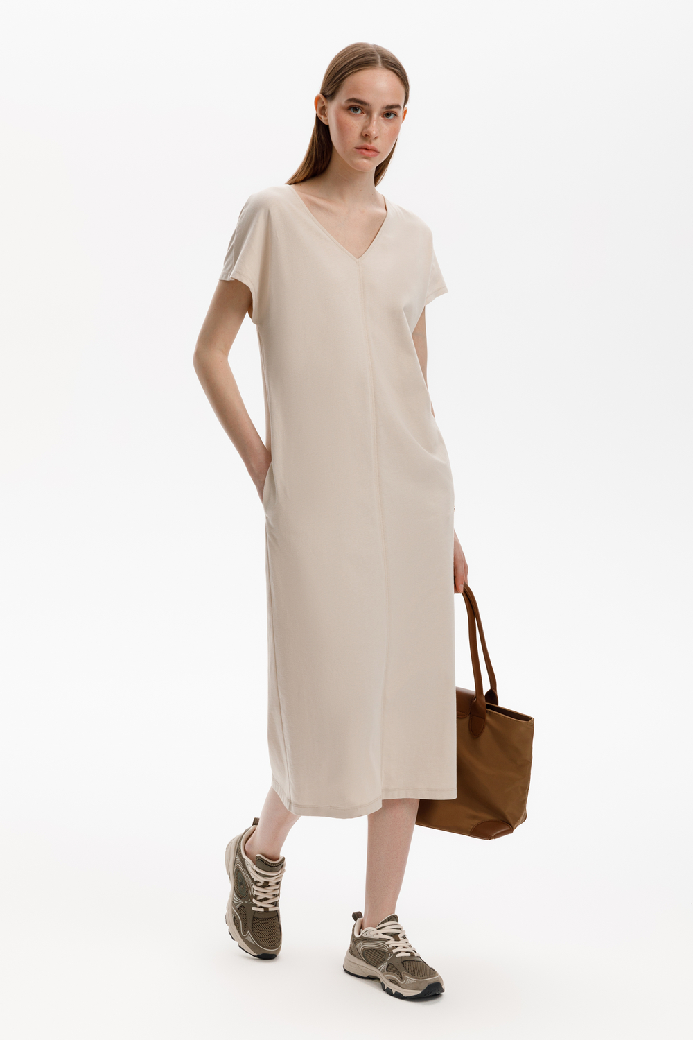 картинка Платье миди из 100% хлопка от магазина Одежда+