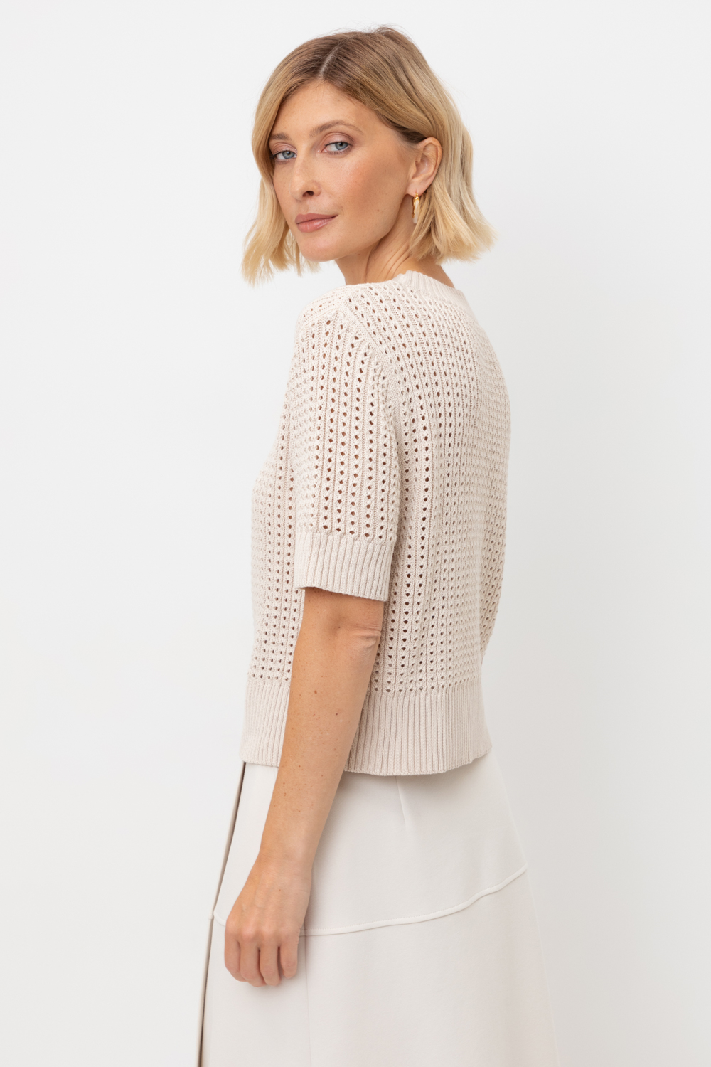 картинка Джемпер с коротким рукавом из итальянского хлопка от магазина Одежда+