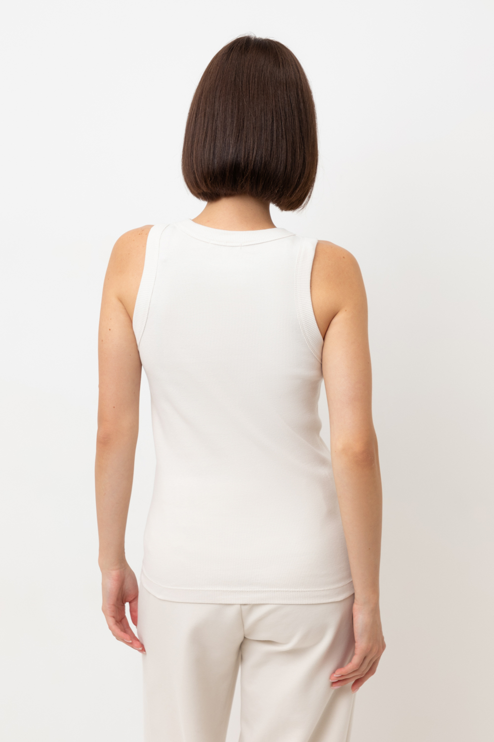 картинка Топ из эластичного трикотажа в рубчик от магазина Одежда+