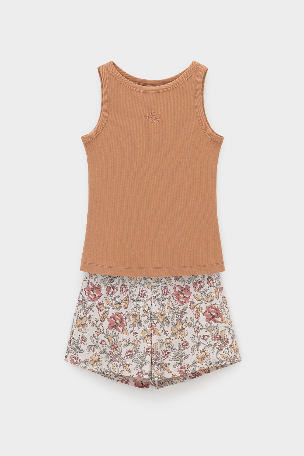 картинка Комплект топ и шорты из хлопка в рубчик от магазина Одежда+