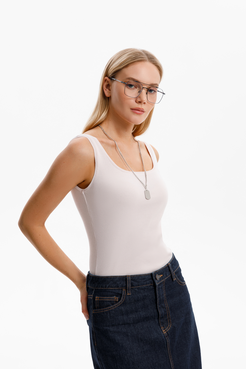 картинка Топ из эластичного трикотажа в рубчик от магазина Одежда+