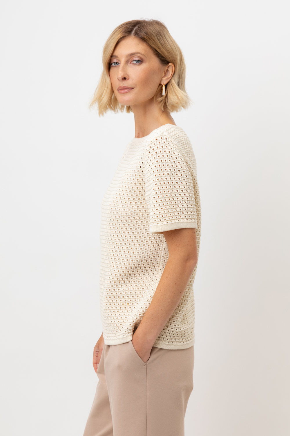 картинка Джемпер с коротким рукавом из итальянского хлопка от магазина Одежда+