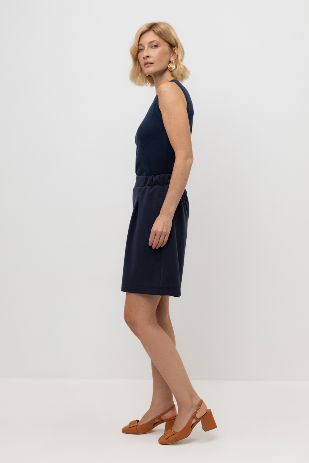 картинка Шорты с защипами из премиального трикотажа от магазина Одежда+