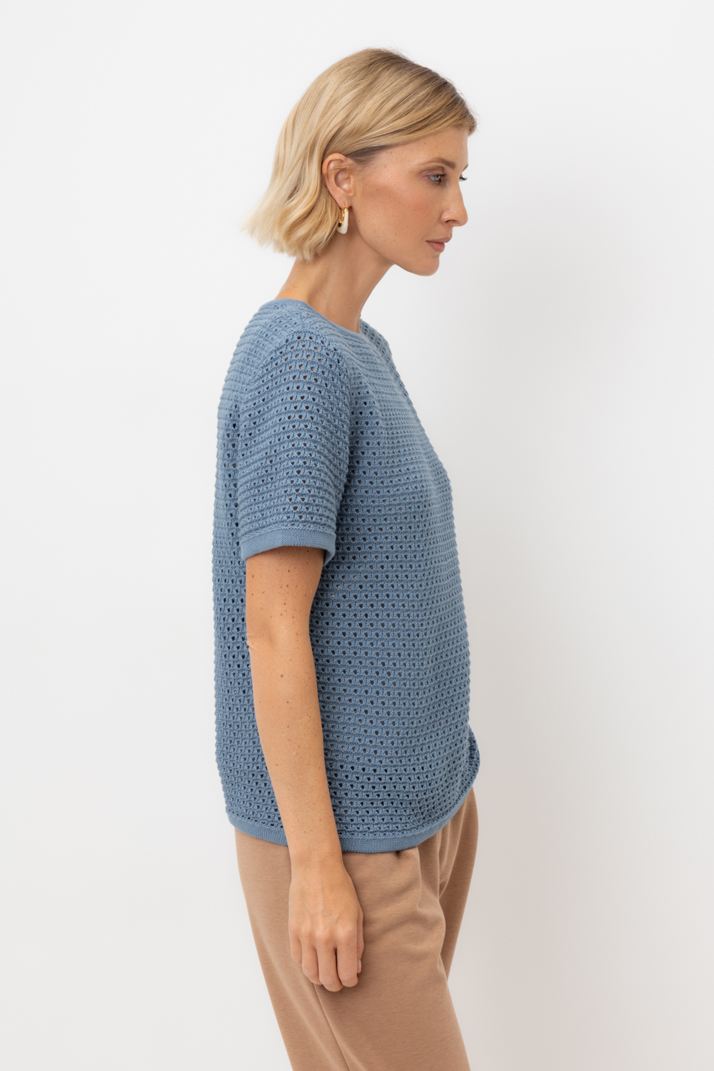 картинка Джемпер с коротким рукавом из итальянского хлопка от магазина Одежда+