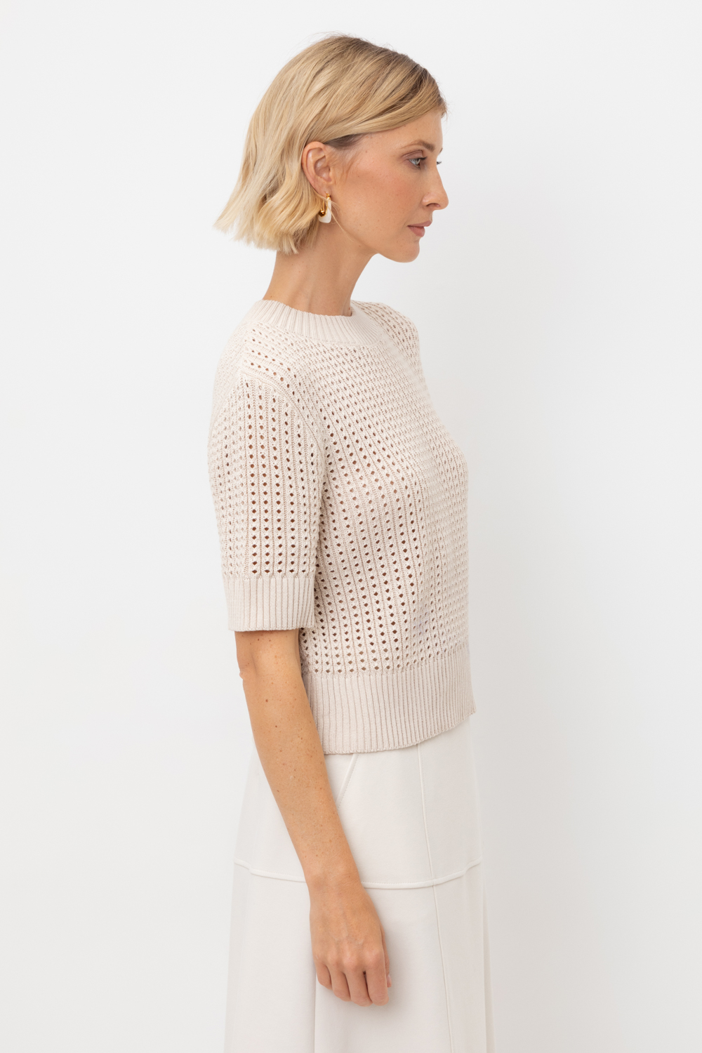 картинка Джемпер с коротким рукавом из итальянского хлопка от магазина Одежда+