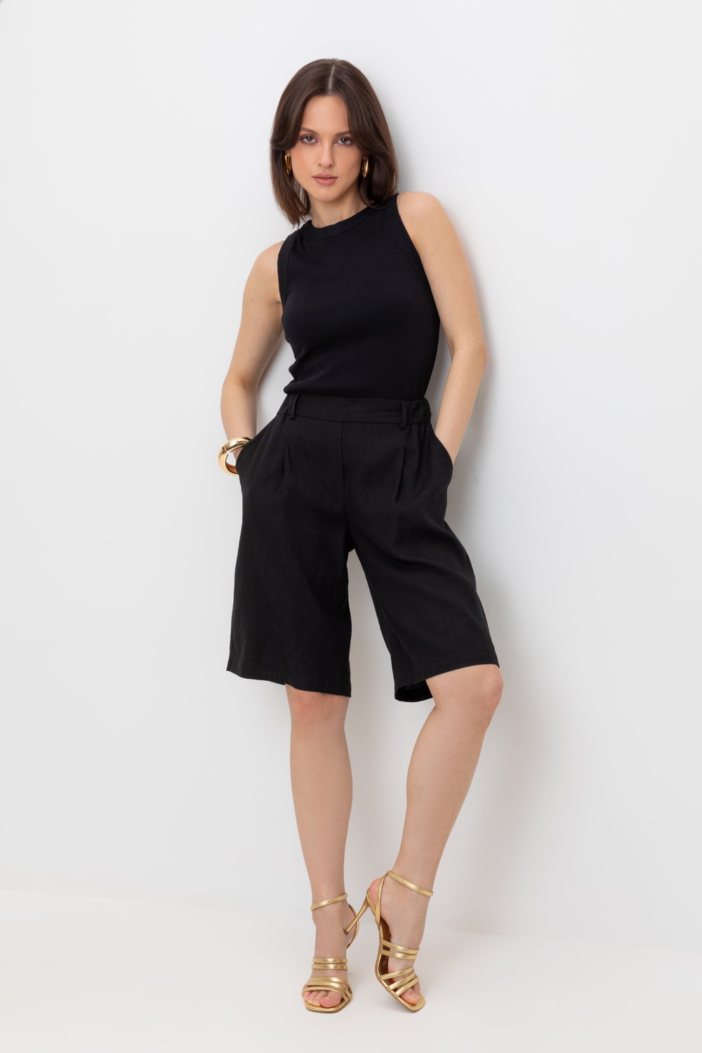 картинка Шорты женские из смесового льна от магазина Одежда+