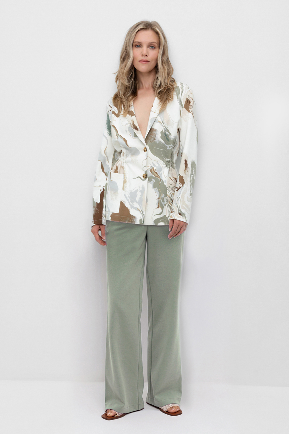 картинка Брюки женские из гладкого плотного трикотажа от магазина Одежда+