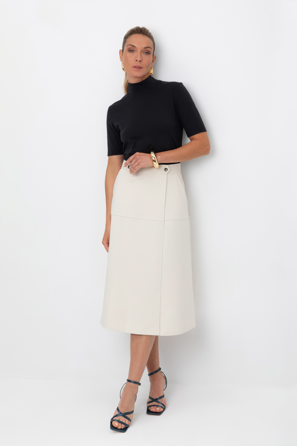 картинка Юбка миди из премиального трикотажа от магазина Одежда+