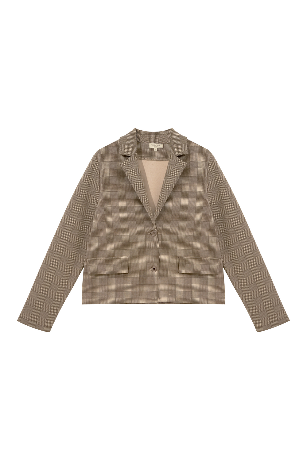 картинка жакет кремовый, клетка глен от магазина Одежда+