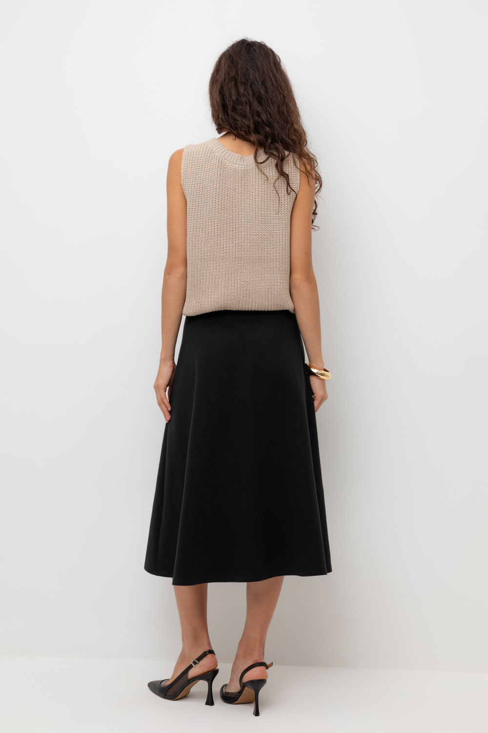 картинка Расклешенная юбка из премиального трикотажа от магазина Одежда+