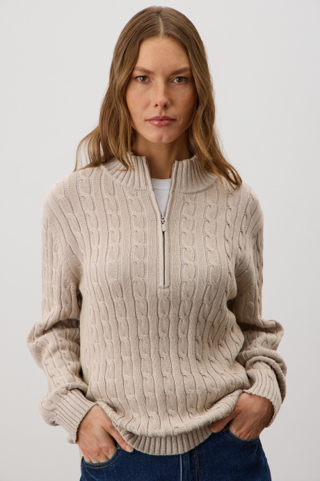 картинка Вязаный джемпер с воротником на молнии от магазина Одежда+