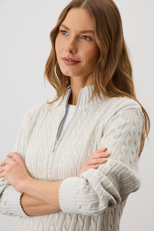 картинка Вязаный джемпер с воротником на молнии от магазина Одежда+