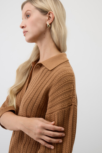 картинка Рубашка из хлопковой пряжи с коротким рукавом от магазина Одежда+