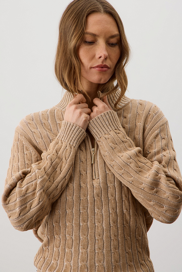 картинка Вязаный джемпер с воротником на молнии от магазина Одежда+