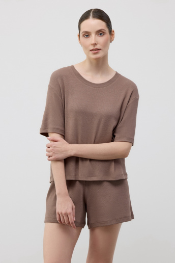 картинка Комплект футболка и шорты в рубчик от магазина Одежда+