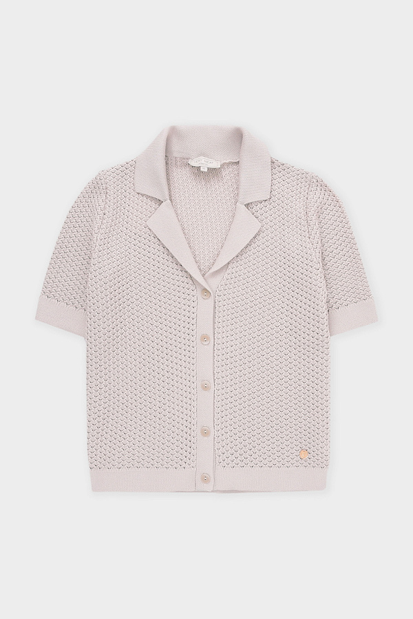 картинка Рубашка из итальянской пряжи с коротким рукавом от магазина Одежда+