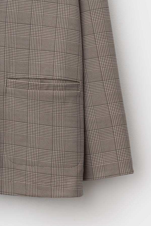 картинка жакет кремовый, клетка глен от магазина Одежда+