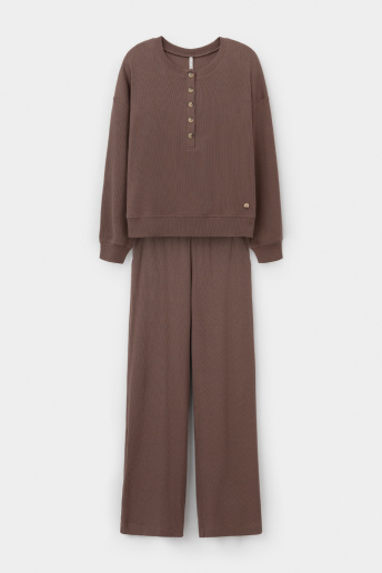 картинка Комлпект джемпер и брюки из объемного трикотажа от магазина Одежда+