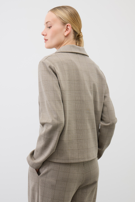 картинка жакет кремовый, клетка глен от магазина Одежда+