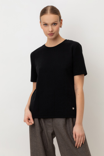 картинка Футболка из мягкого хлопка в рубчик от магазина Одежда+