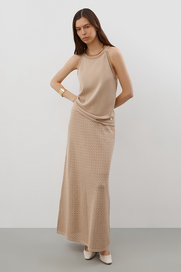 картинка Вязаный топ из хлопковой пряжи от магазина Одежда+