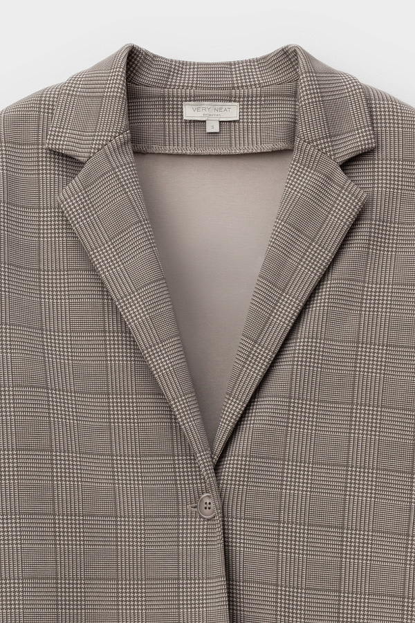 картинка жакет кремовый, клетка глен от магазина Одежда+