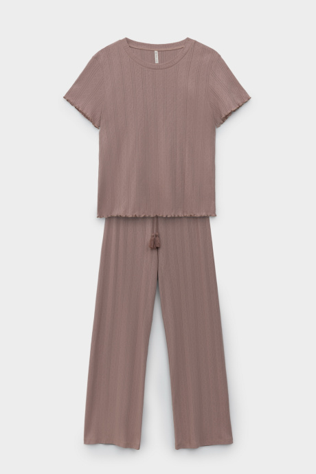 картинка Комплект футболка и брюки из ажурного хлопка от магазина Одежда+