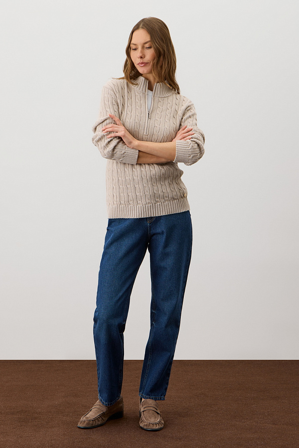 картинка Вязаный джемпер с воротником на молнии от магазина Одежда+