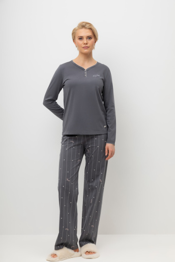 картинка Комплект лонгслив и брюки из гребенного хлопка от магазина Одежда+