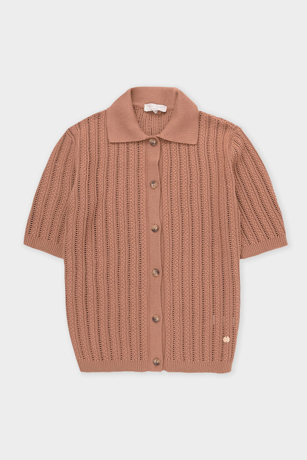 картинка Рубашка из хлопковой пряжи с коротким рукавом от магазина Одежда+